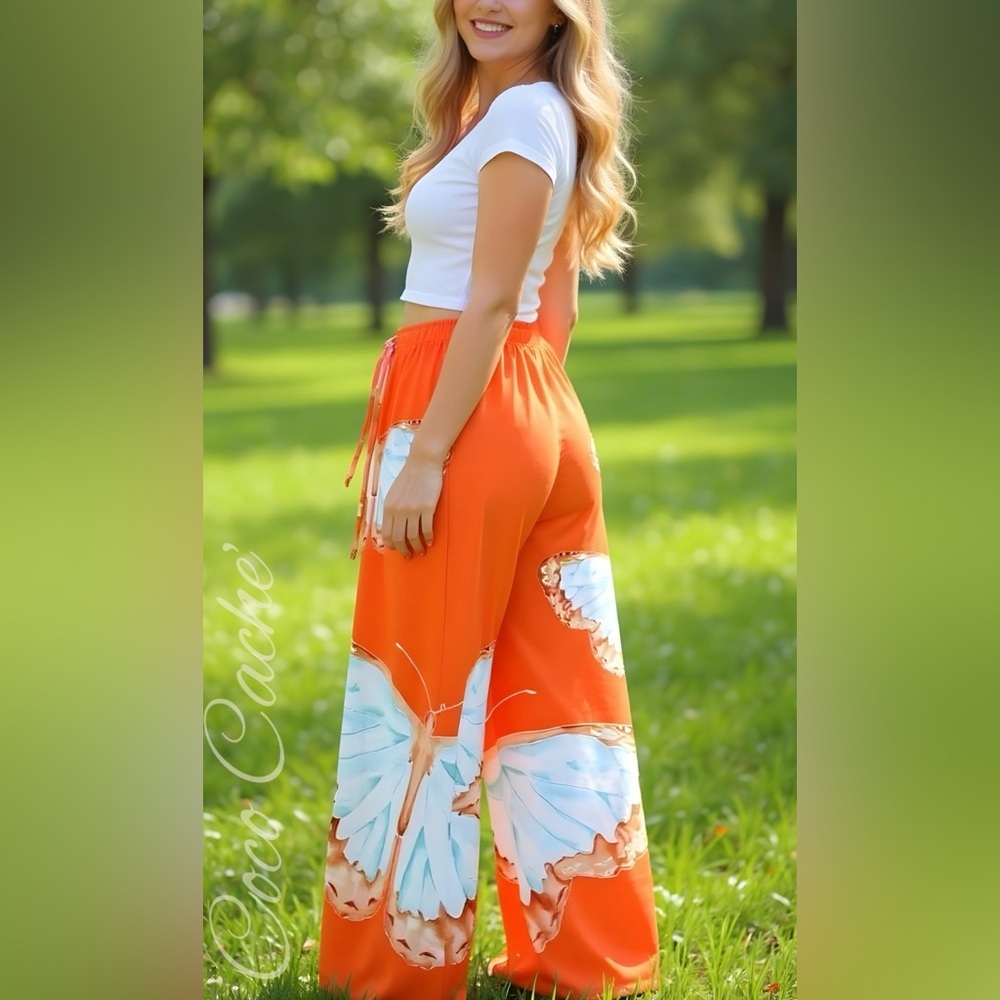 Classy Butterflies  Print Casual Pants